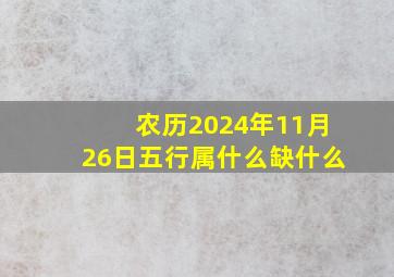 农历2024年11月26日五行属什么缺什么