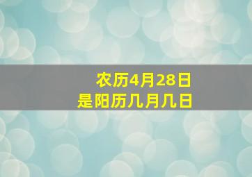 农历4月28日是阳历几月几日