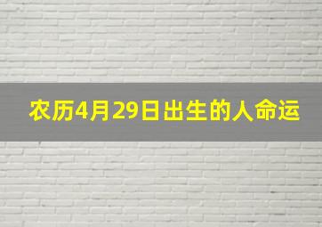 农历4月29日出生的人命运