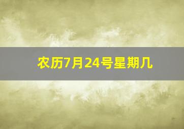 农历7月24号星期几