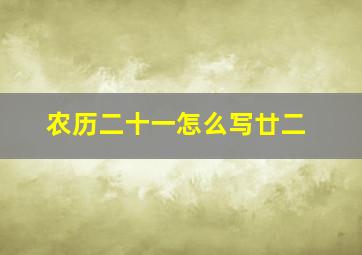 农历二十一怎么写廿二