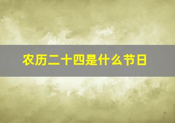 农历二十四是什么节日