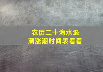 农历二十海水退潮涨潮时间表看看