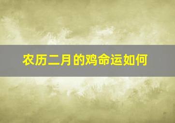 农历二月的鸡命运如何