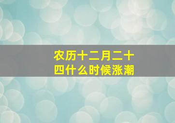 农历十二月二十四什么时候涨潮