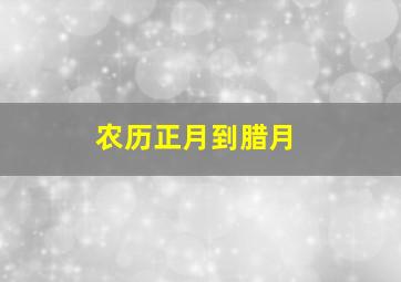 农历正月到腊月