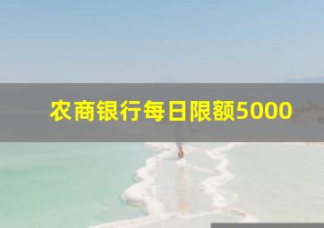 农商银行每日限额5000