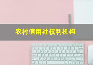 农村信用社权利机构