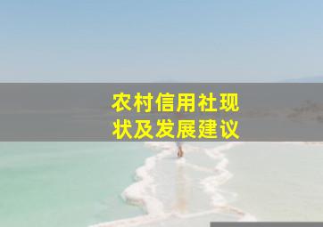 农村信用社现状及发展建议