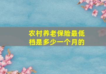 农村养老保险最低档是多少一个月的