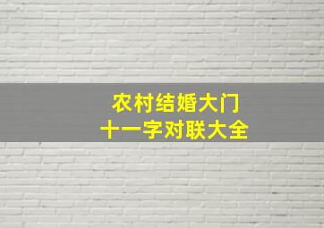 农村结婚大门十一字对联大全