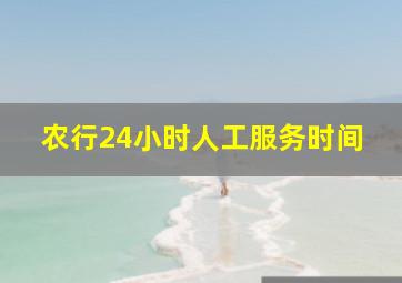 农行24小时人工服务时间