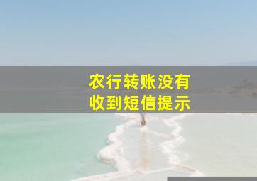 农行转账没有收到短信提示