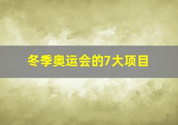 冬季奥运会的7大项目