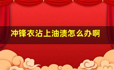 冲锋衣沾上油渍怎么办啊