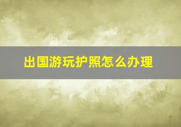 出国游玩护照怎么办理