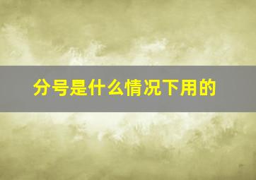 分号是什么情况下用的