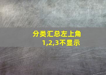 分类汇总左上角1,2,3不显示