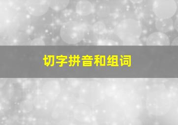 切字拼音和组词