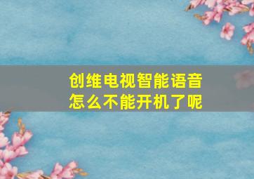 创维电视智能语音怎么不能开机了呢