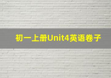 初一上册Unit4英语卷子