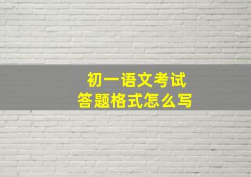 初一语文考试答题格式怎么写