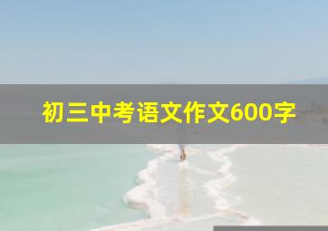 初三中考语文作文600字