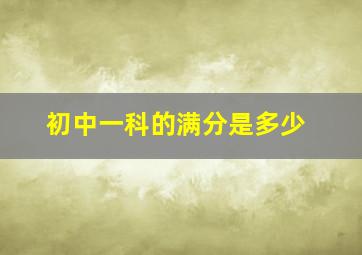 初中一科的满分是多少