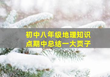 初中八年级地理知识点期中总结一大页子