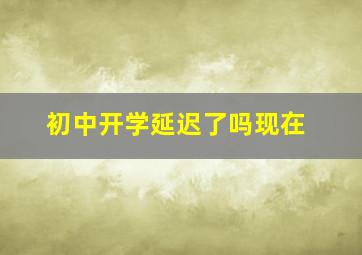 初中开学延迟了吗现在