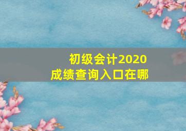 初级会计2020成绩查询入口在哪