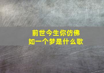 前世今生你仿佛如一个梦是什么歌