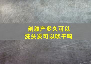 剖腹产多久可以洗头发可以吹干吗