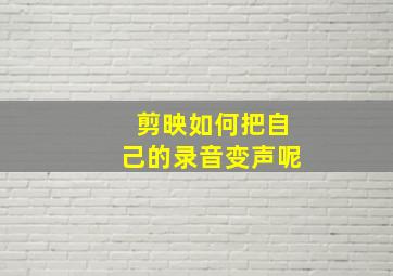 剪映如何把自己的录音变声呢