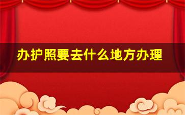 办护照要去什么地方办理