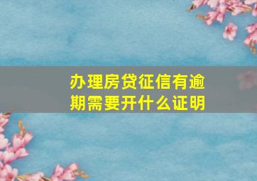 办理房贷征信有逾期需要开什么证明