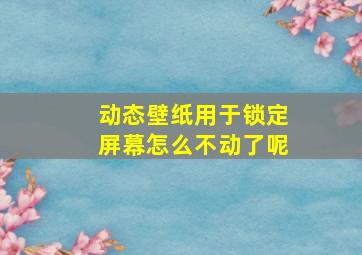 动态壁纸用于锁定屏幕怎么不动了呢