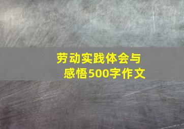 劳动实践体会与感悟500字作文