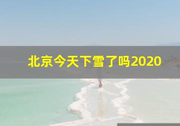 北京今天下雪了吗2020