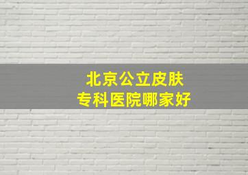 北京公立皮肤专科医院哪家好