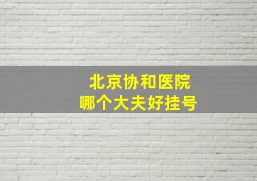 北京协和医院哪个大夫好挂号