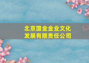 北京国金金业文化发展有限责任公司