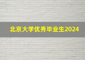 北京大学优秀毕业生2024