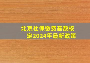 北京社保缴费基数核定2024年最新政策