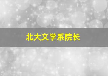 北大文学系院长