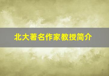 北大著名作家教授简介