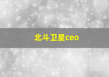 北斗卫星ceo