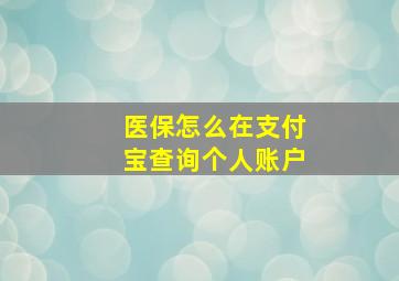 医保怎么在支付宝查询个人账户