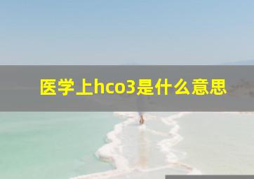 医学上hco3是什么意思