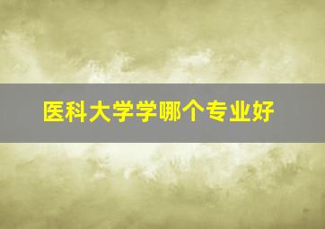 医科大学学哪个专业好